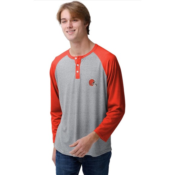 FOCO Men's NFL Cleveland Browns Henley Shirt - Sz Small - Picture 2 of 5